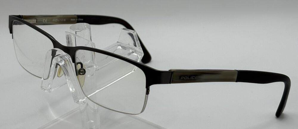 Police VPL432K Semi Rimless Eyeglasses Black 53-18 Men 140